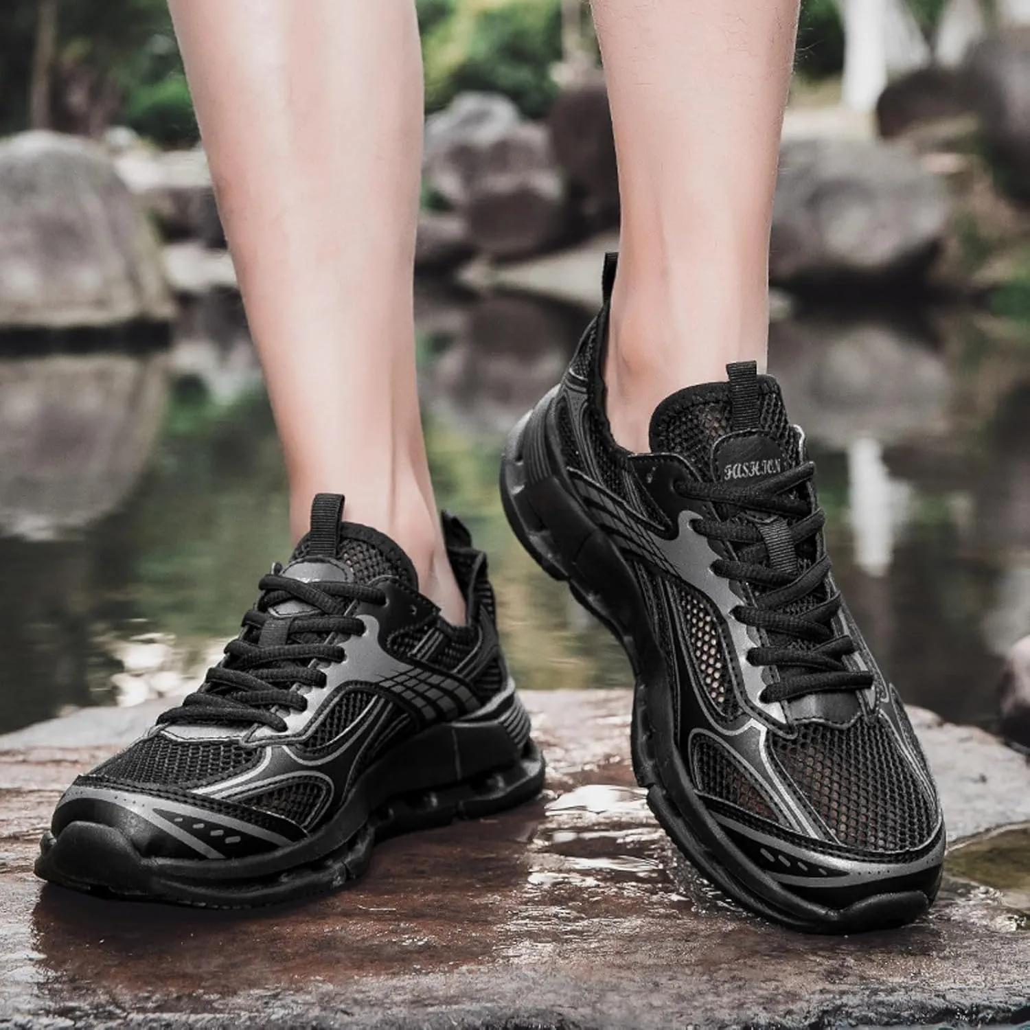 Arch Support Fitness Sneaker for Men Comfortable Breathable Lace Up Sneaker Men's Lightweight Cushion Sneakers