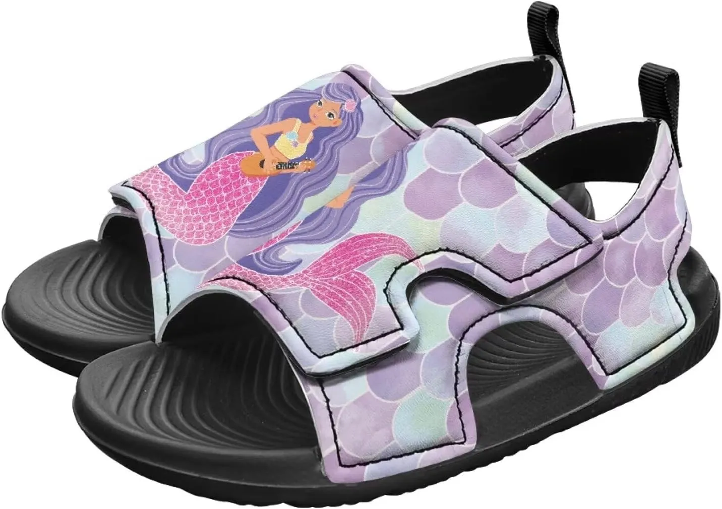 Boys Girls Kids Summer Sandals Slides Open-Toed Beach Sandals Magic Sticker Outdoor Shoes Toddler/Little Kid