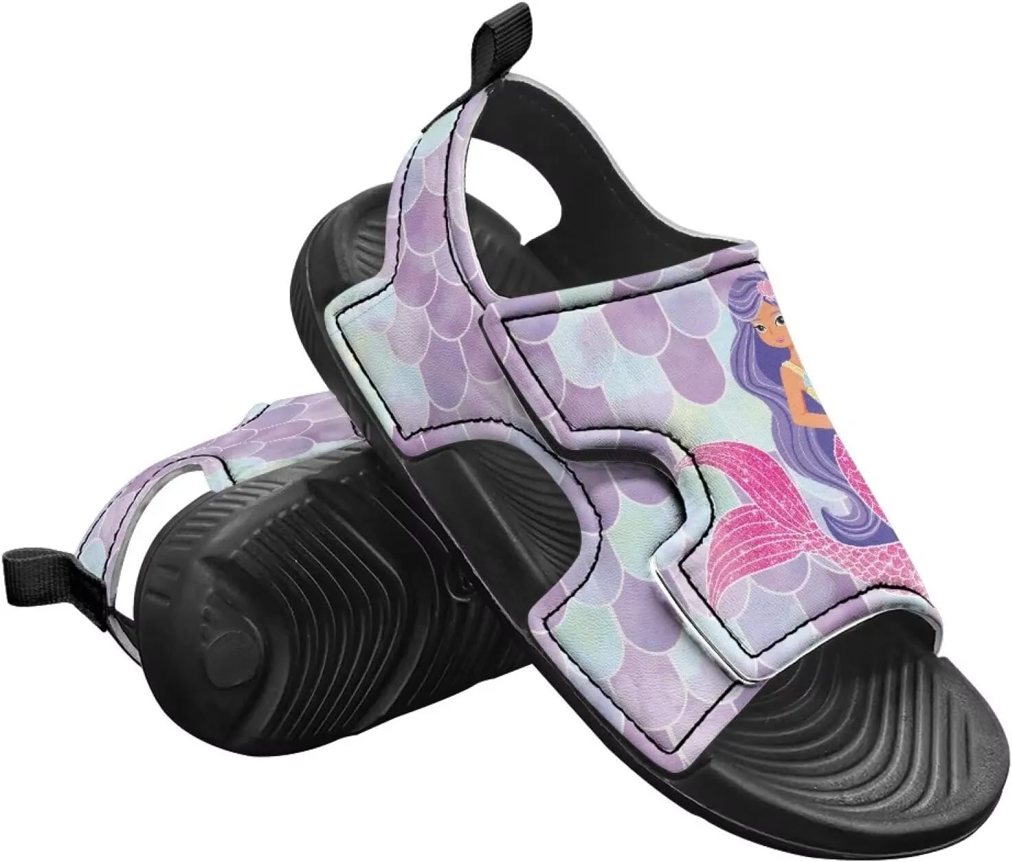 Boys Girls Kids Summer Sandals Slides Open-Toed Beach Sandals Magic Sticker Outdoor Shoes Toddler/Little Kid