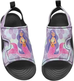 Boys Girls Kids Summer Sandals Slides Open-Toed Beach Sandals Magic Sticker Outdoor Shoes Toddler/Little Kid