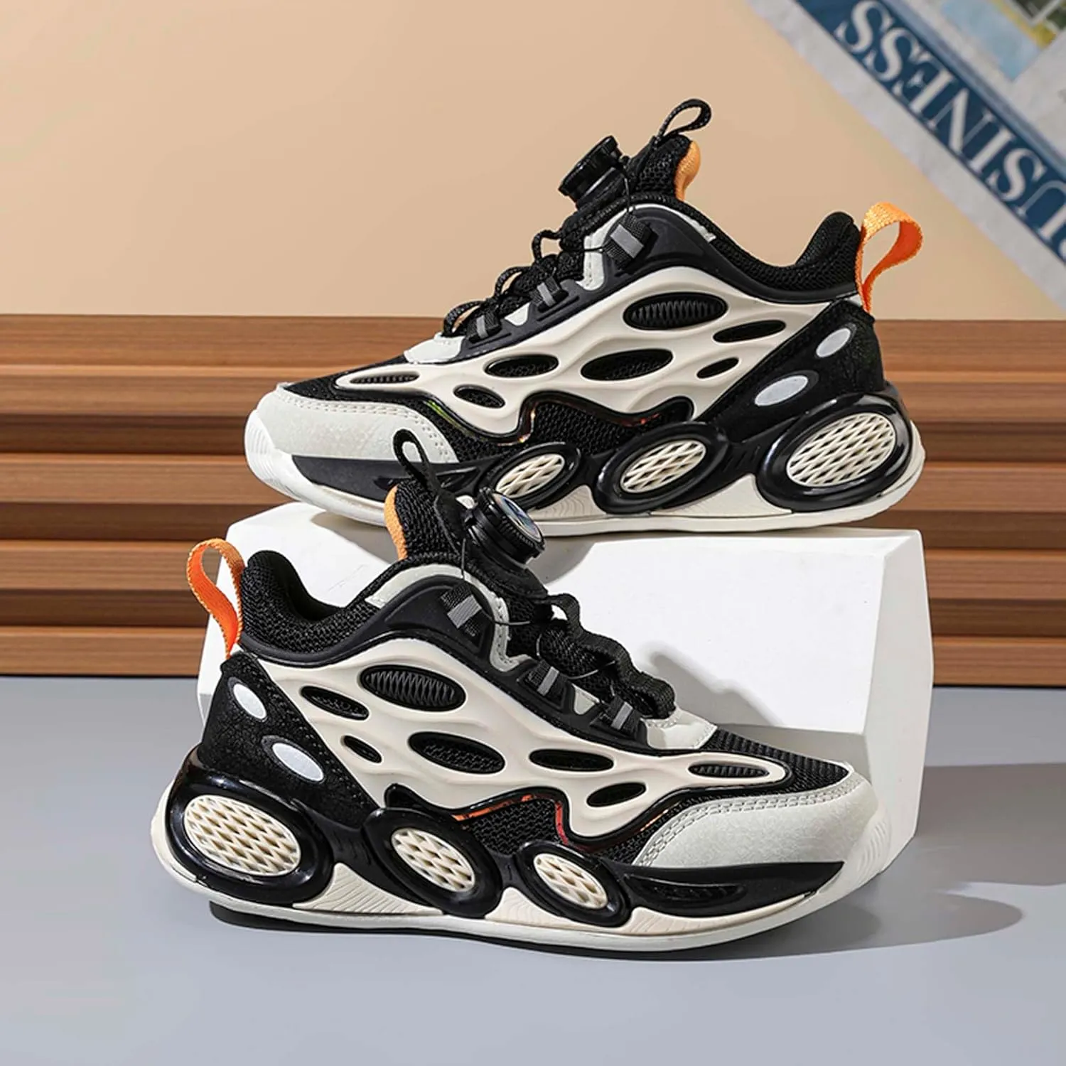 Children's Basketball Shoes - Boys Girls Fashion Sports Shoes - Breathable Anti-Slip Indoor Training Running Shoes Teenagers Outdoor Walking Sports Basketball Shoes