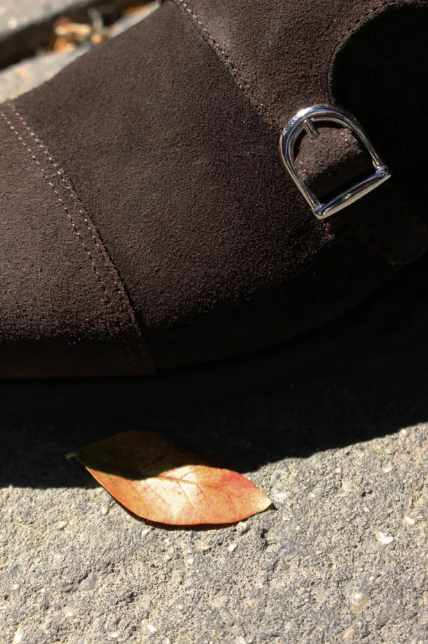 Chocolate Suede Double Monk Strap w/ Comando Sole