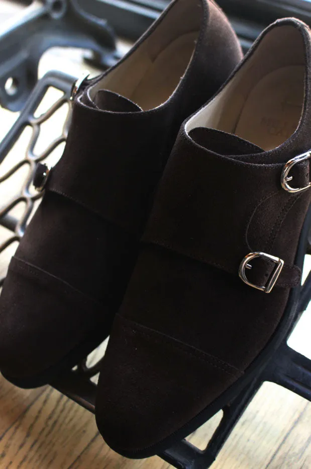 Chocolate Suede Double Monk Strap w/ Comando Sole