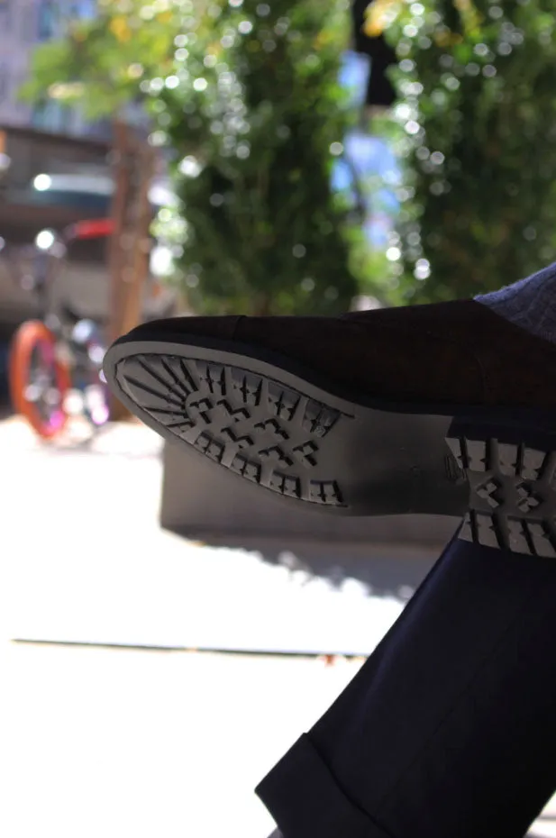 Chocolate Suede Double Monk Strap w/ Comando Sole