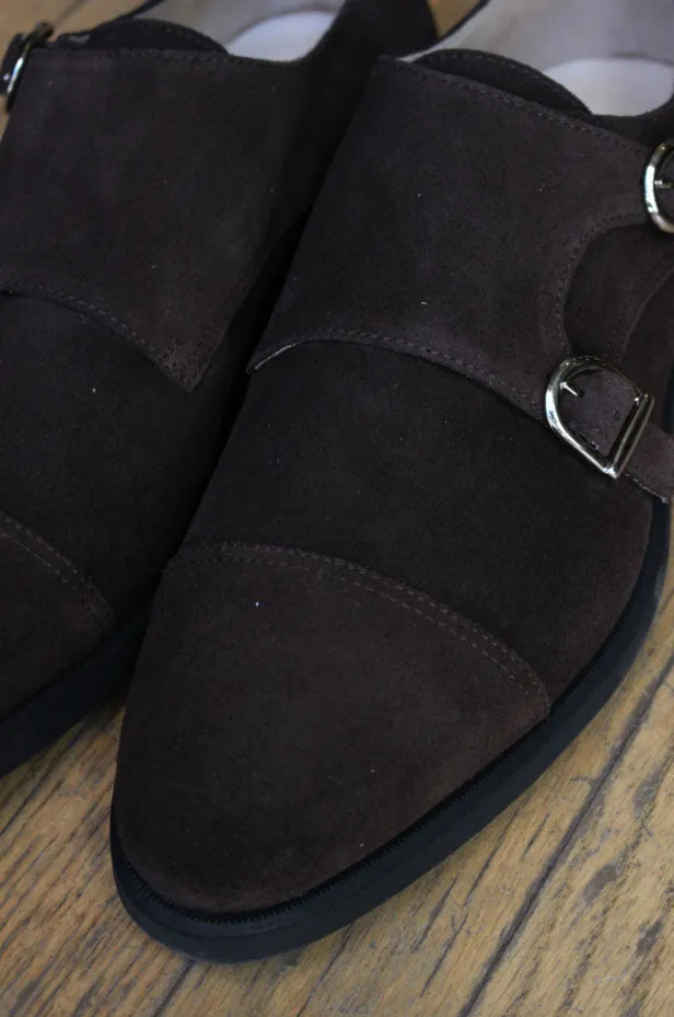 Chocolate Suede Double Monk Strap w/ Comando Sole
