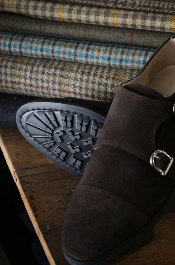 Chocolate Suede Double Monk Strap w/ Comando Sole