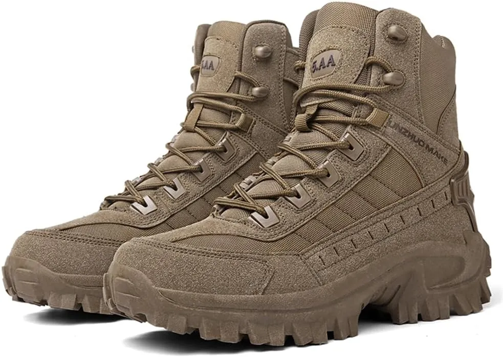 CHUUMEE Men's Tactical Work Boots Splash Resistant Durable Outdoor Suede Hiking Boots Breathable Army Desert Boots