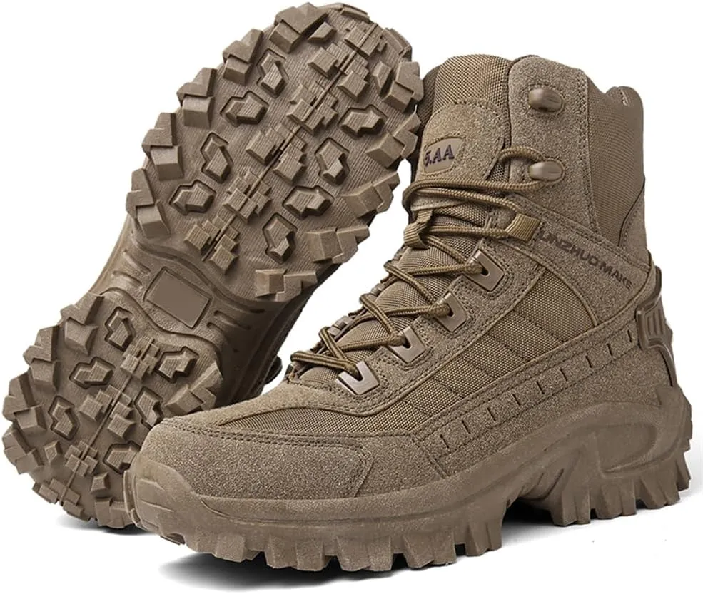 CHUUMEE Men's Tactical Work Boots Splash Resistant Durable Outdoor Suede Hiking Boots Breathable Army Desert Boots