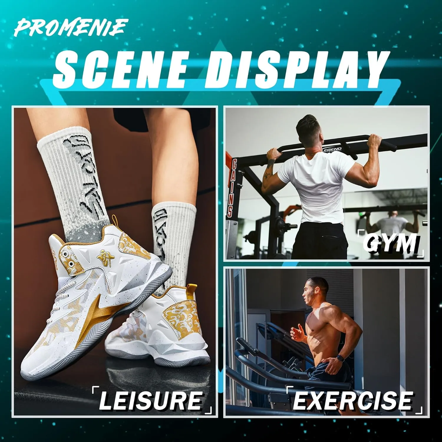 CJSPORX Men Women Basketball Shoes Breathable Non Slip Outdoor Fashion Sneakers