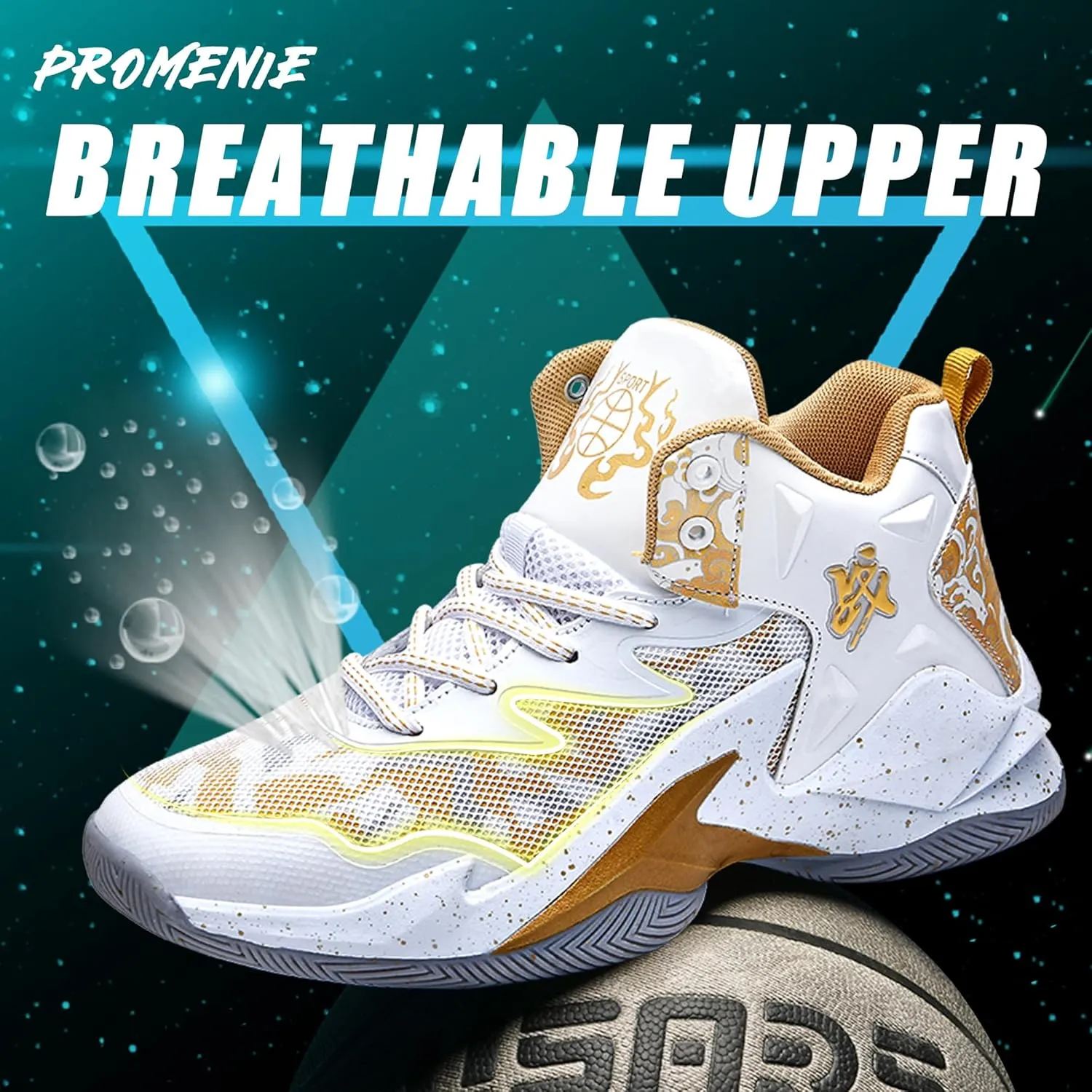 CJSPORX Men Women Basketball Shoes Breathable Non Slip Outdoor Fashion Sneakers