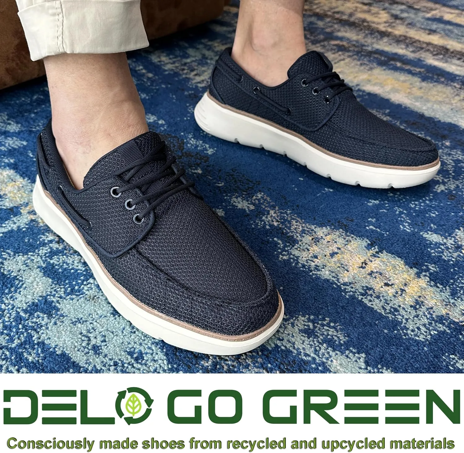 ECO Friendly Boat Shoe, Lightweight, Breathable Mens Casual Footwear