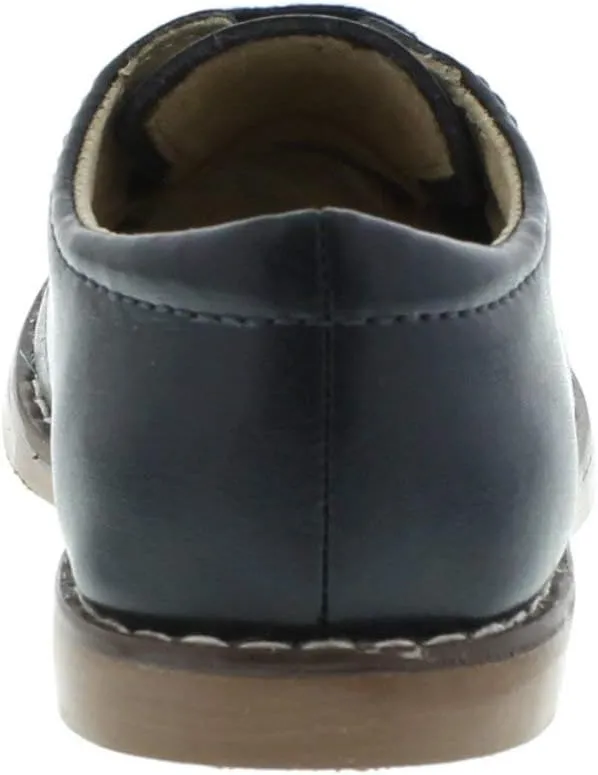 FOOTMATES Willy Lace-Up Leather Oxford Girls and Boys Dress Shoes with Wide Toe Box and Custom-Fit Insoles, Non-Marking Outsoles - for Infants, Toddlers, and Little Kids, Ages 0-8