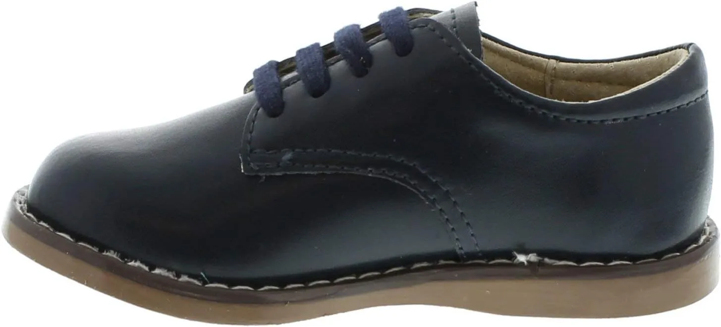 FOOTMATES Willy Lace-Up Leather Oxford Girls and Boys Dress Shoes with Wide Toe Box and Custom-Fit Insoles, Non-Marking Outsoles - for Infants, Toddlers, and Little Kids, Ages 0-8