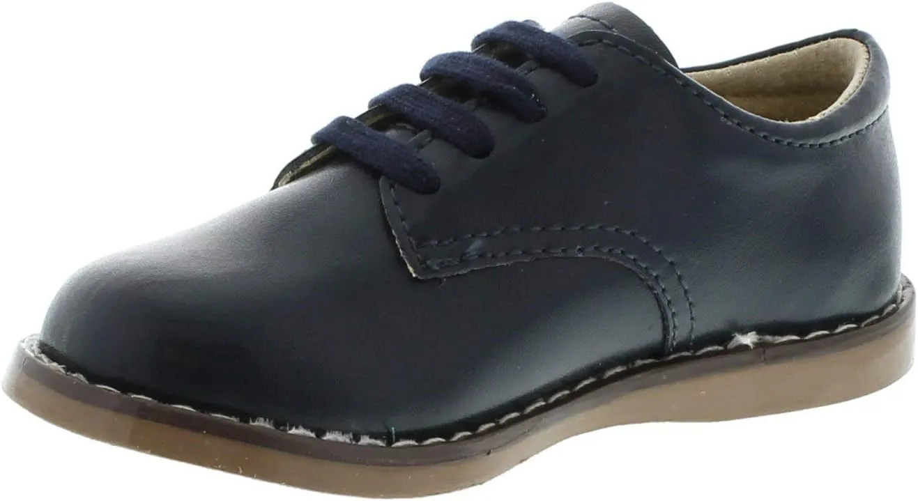 FOOTMATES Willy Lace-Up Leather Oxford Girls and Boys Dress Shoes with Wide Toe Box and Custom-Fit Insoles, Non-Marking Outsoles - for Infants, Toddlers, and Little Kids, Ages 0-8