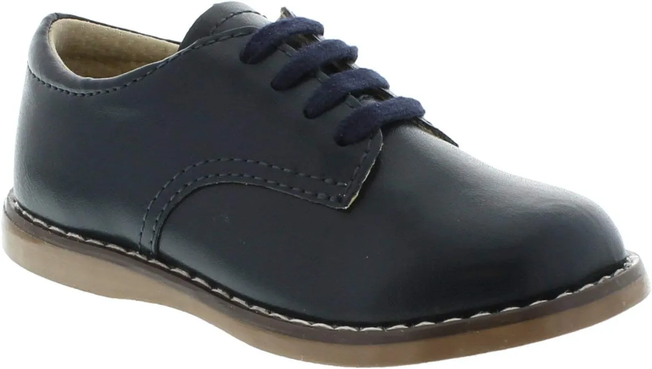 FOOTMATES Willy Lace-Up Leather Oxford Girls and Boys Dress Shoes with Wide Toe Box and Custom-Fit Insoles, Non-Marking Outsoles - for Infants, Toddlers, and Little Kids, Ages 0-8