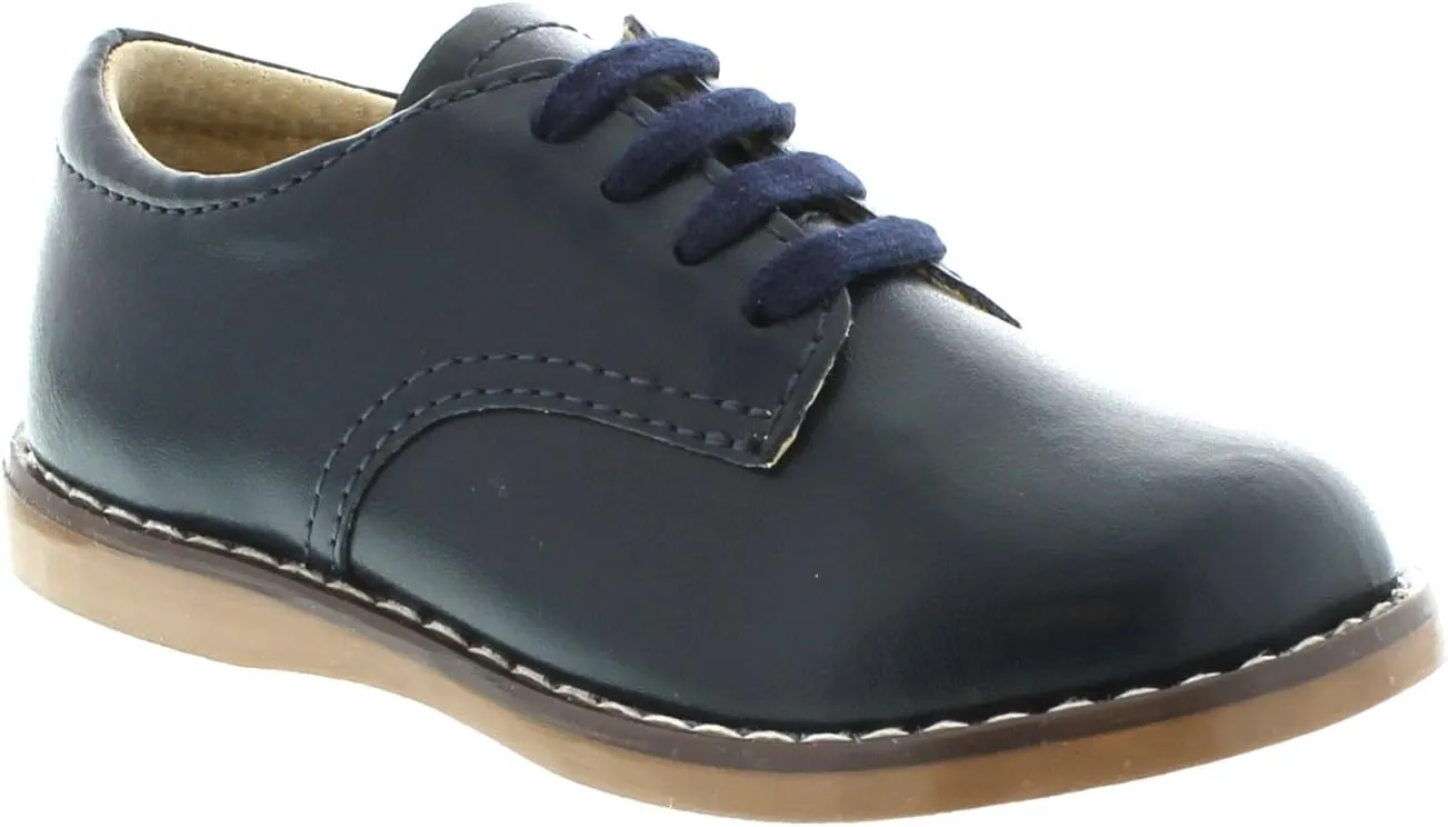 FOOTMATES Willy Lace-Up Leather Oxford Girls and Boys Dress Shoes with Wide Toe Box and Custom-Fit Insoles, Non-Marking Outsoles - for Infants, Toddlers, and Little Kids, Ages 0-8