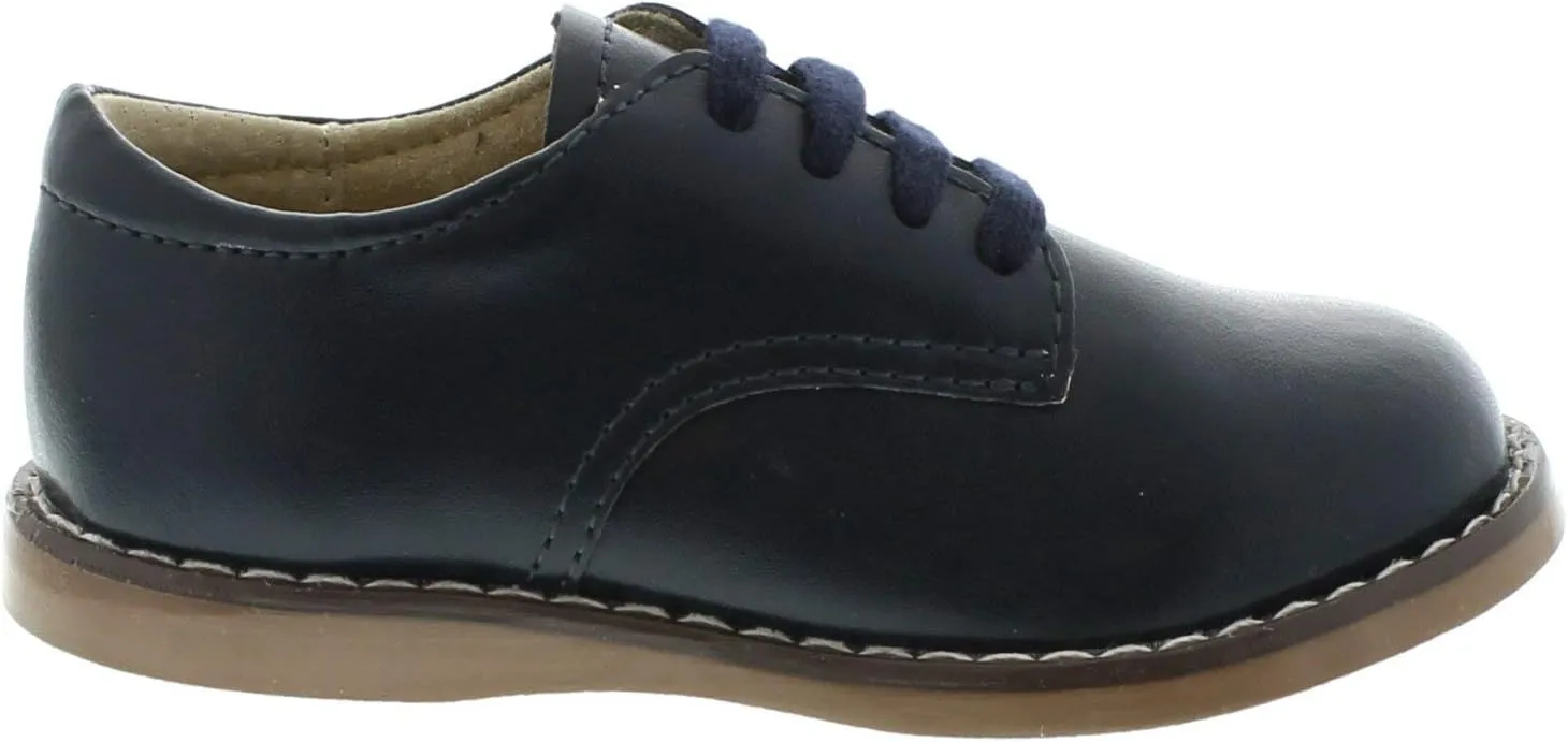 FOOTMATES Willy Lace-Up Leather Oxford Girls and Boys Dress Shoes with Wide Toe Box and Custom-Fit Insoles, Non-Marking Outsoles - for Infants, Toddlers, and Little Kids, Ages 0-8