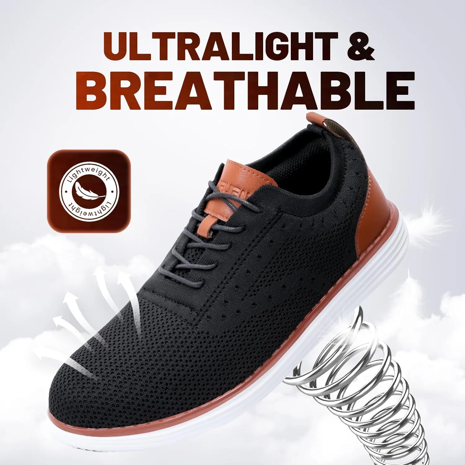 Furuian Steel Toe Shoes for Men Safety Shoes for Men Casual Dress Work Sneakers Lightweight Steel Toe Work Sneakers Comfortable Safety Tennis Oxfords