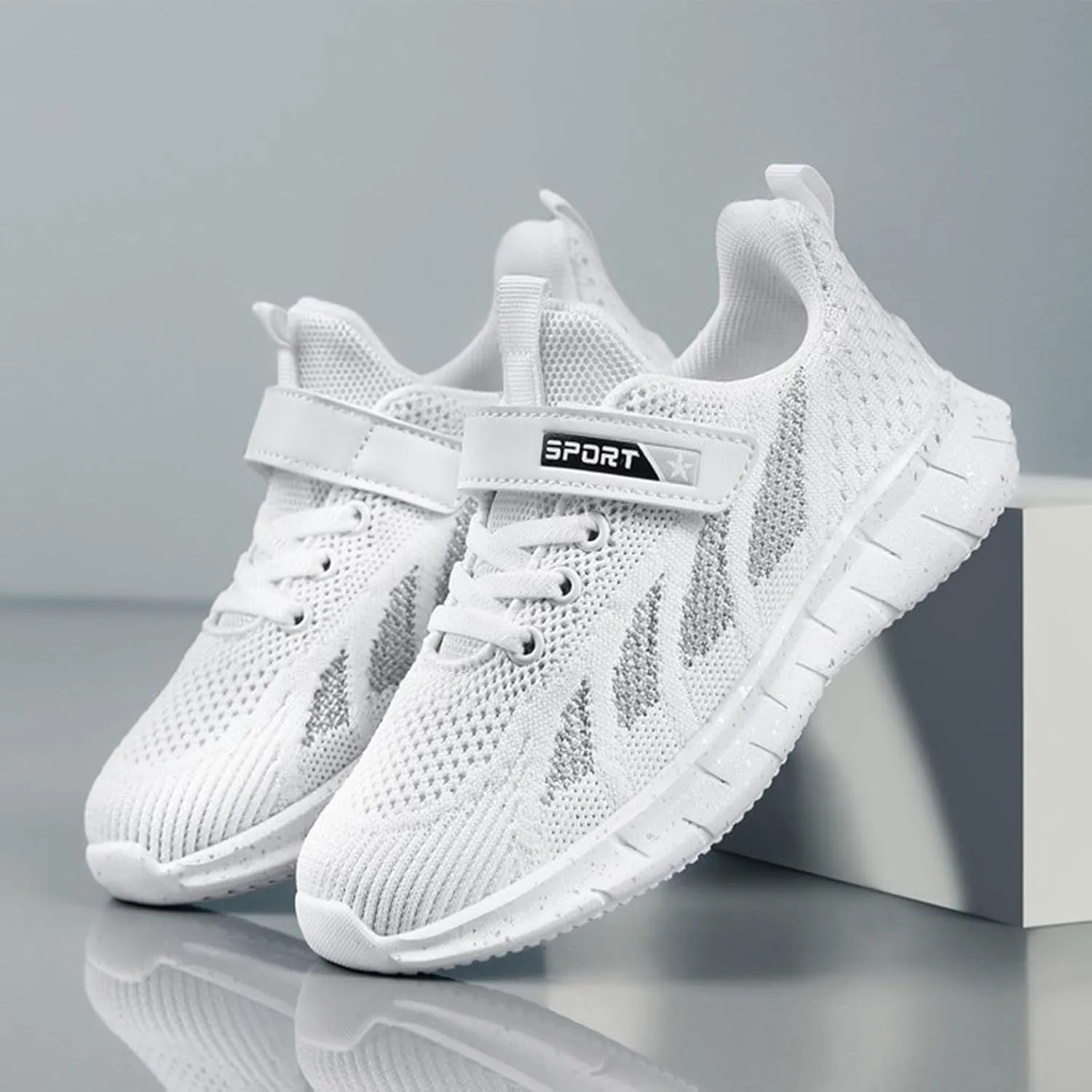 IWIHMIV Running Shoes for Boys Casual Kids Lightweight Breathable Running Sneakers Athletic Sport Tennis Walking Shoes