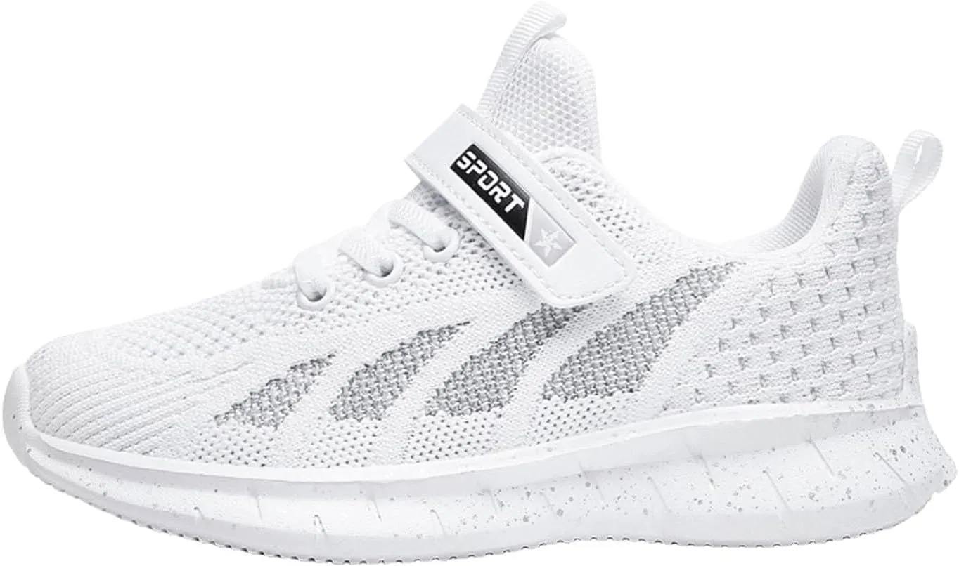 IWIHMIV Running Shoes for Boys Casual Kids Lightweight Breathable Running Sneakers Athletic Sport Tennis Walking Shoes