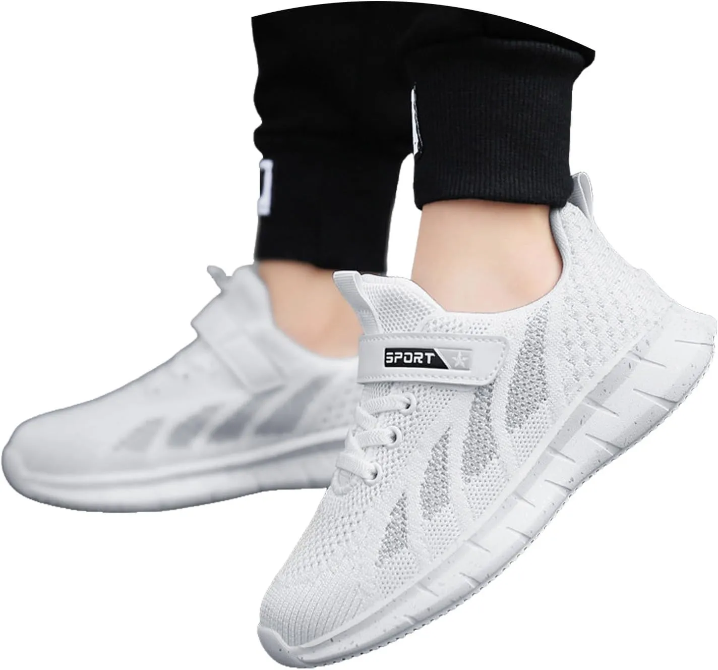 IWIHMIV Running Shoes for Boys Casual Kids Lightweight Breathable Running Sneakers Athletic Sport Tennis Walking Shoes