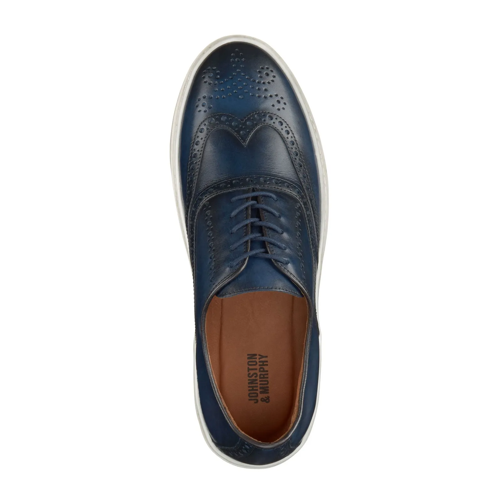 Johnston & Murphy Hollins Wingtip Oxford (Men) - Navy Full Grain
