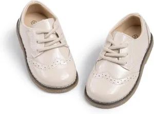 KIDSUN Toddler Boy??s Girl??s Dress Shoes Comfort Lace-Up Oxford School Uniform Shoes Loafer Flats (Toddler/Little Kid) E-Black