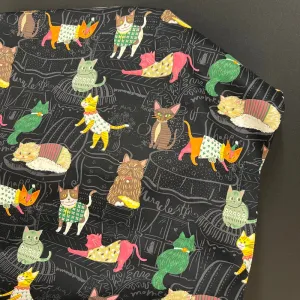 Kokka - Cotton Oxford - Cats in Fits - Black