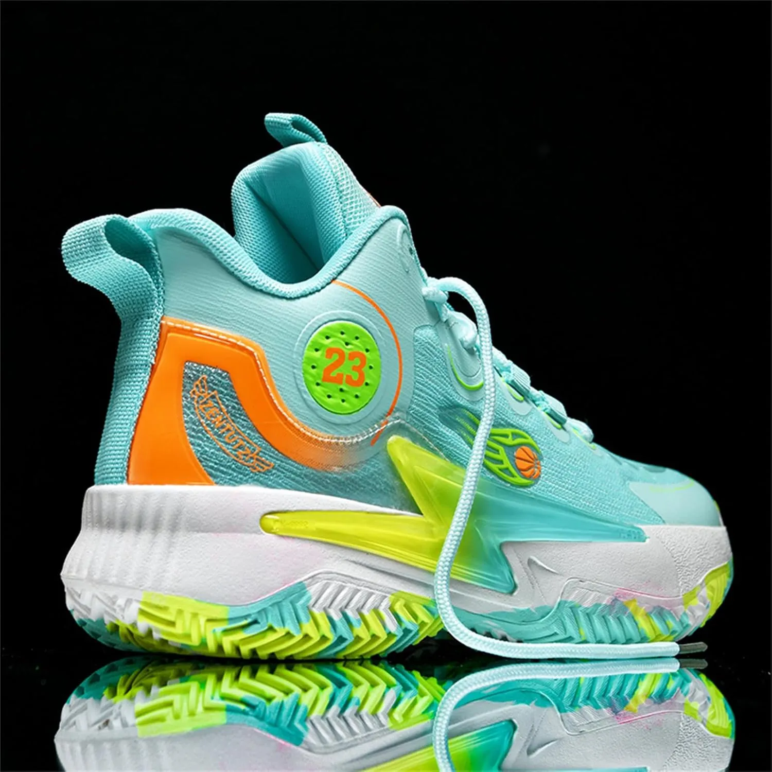 Men??S 23 High Top Basketball Shoes with Arch Support Lace Up Fashion Graffiti Style Sports Shoes Light Tennis Shoes Actual Combat Shoes Outdoor Sneakers