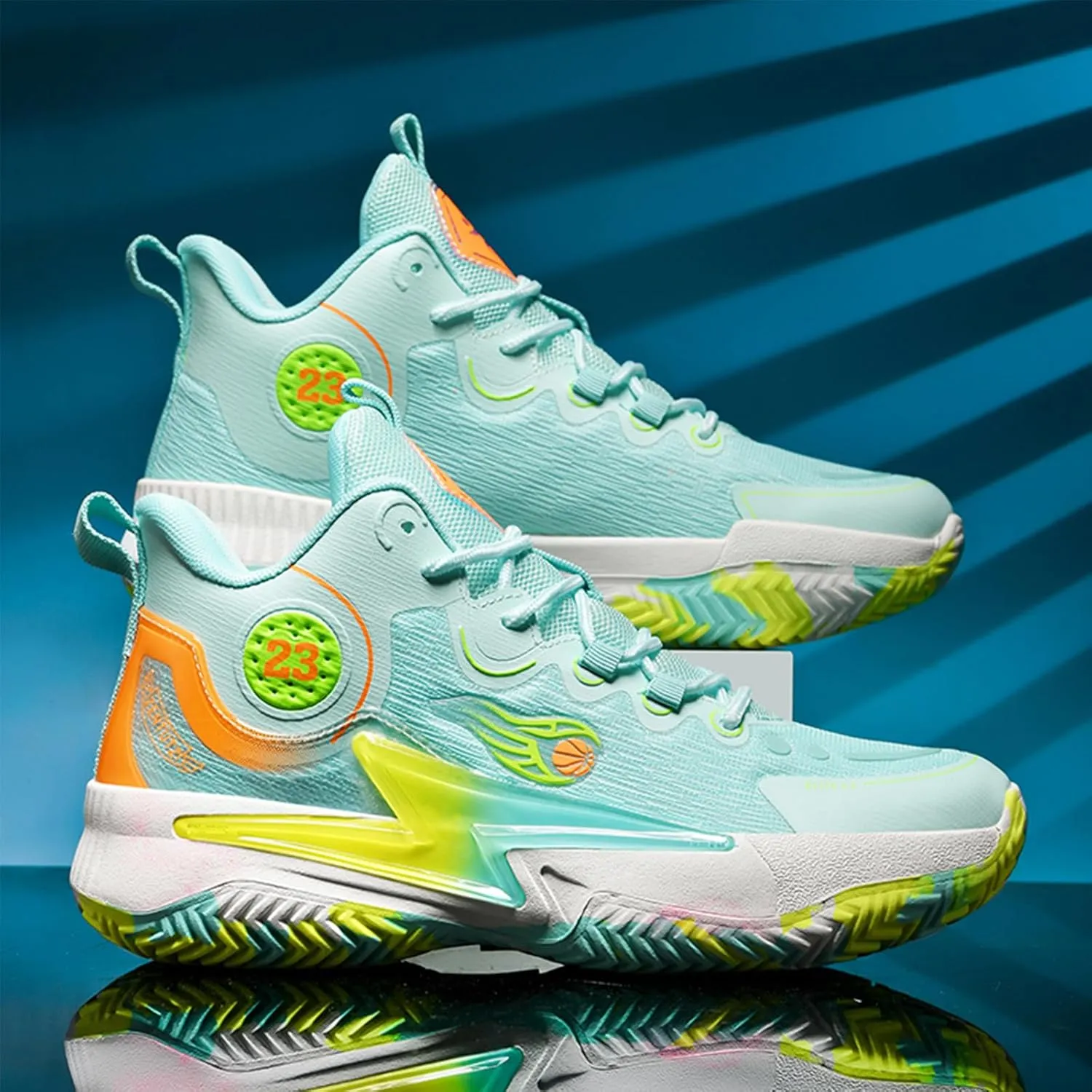 Men??S 23 High Top Basketball Shoes with Arch Support Lace Up Fashion Graffiti Style Sports Shoes Light Tennis Shoes Actual Combat Shoes Outdoor Sneakers