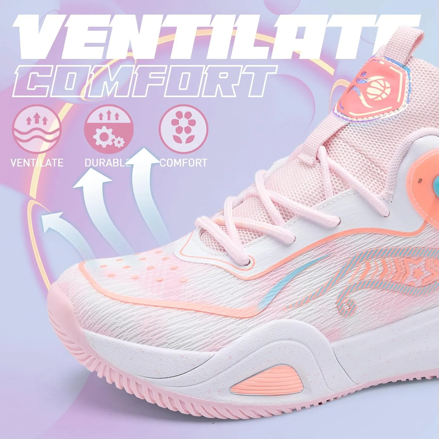 Men's Basketball Shoes Fashionable Breathable Anti Slip Sports Shoes Outdoor Running Fitness Training Shoes