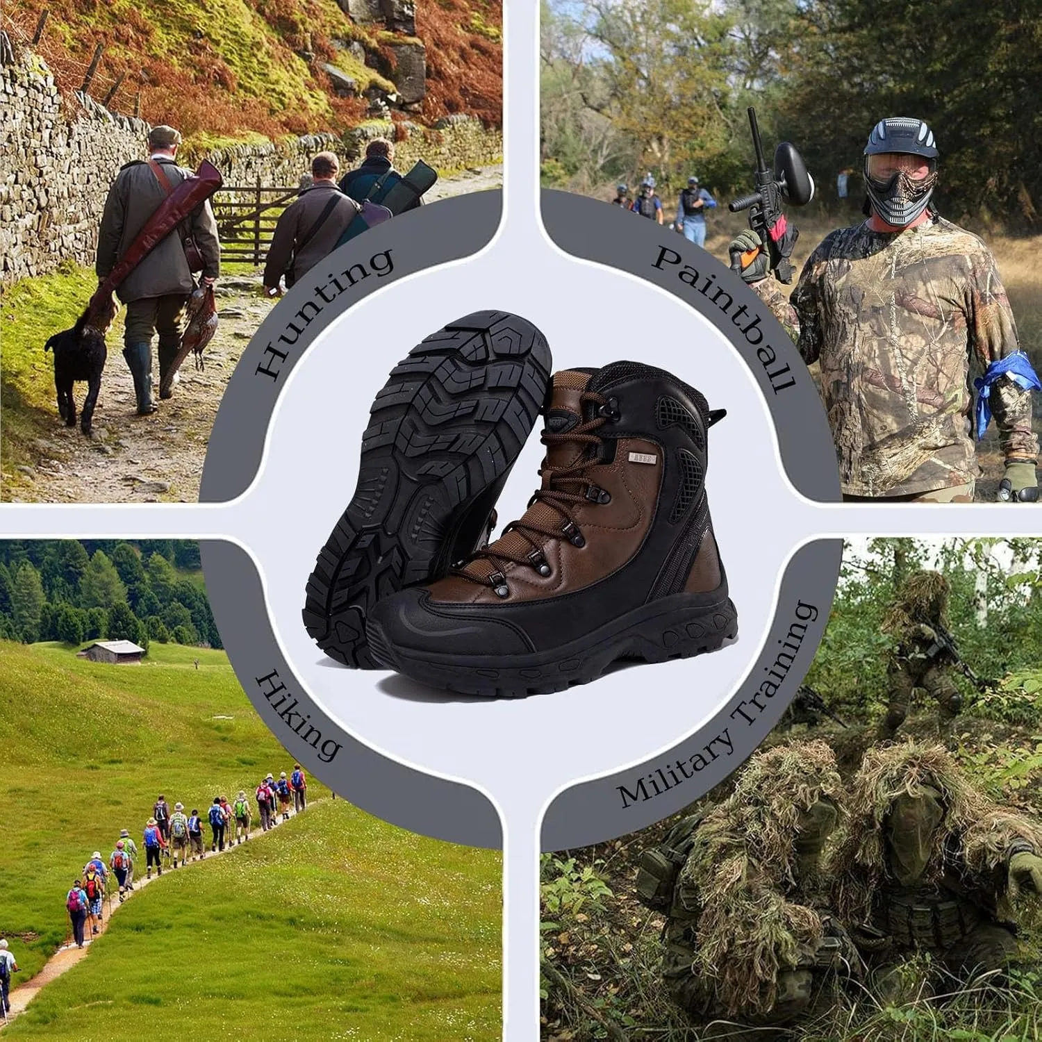 Men's Combat Tactical Hiking Boots | All-Terrain, Waterproof, Non-Slip for Hunting, Work and Outdoor