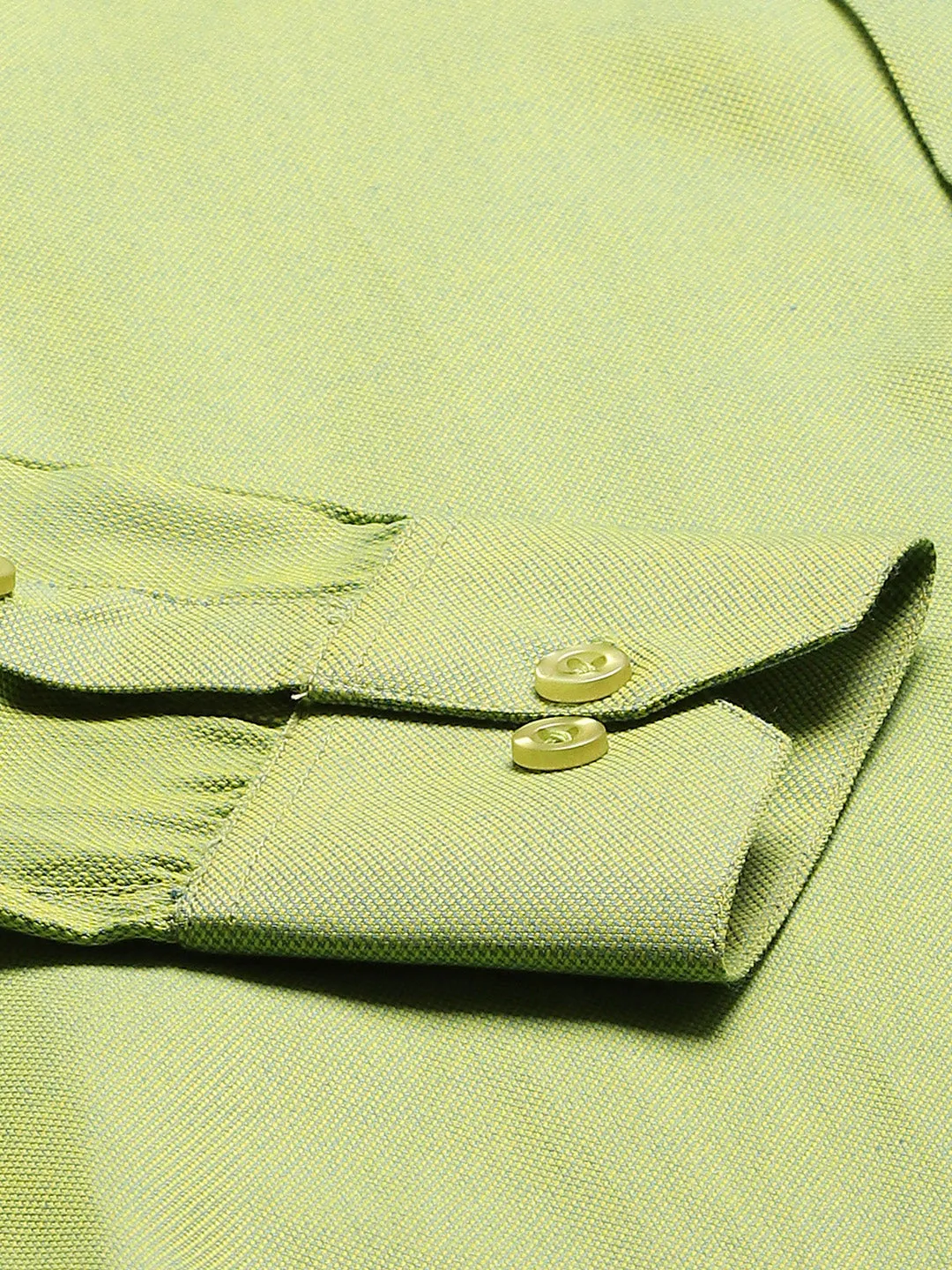 Men's Cotton Green Self Design Classic Formal Shirt - Sojanya