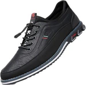 Mens Dress Shoes Casual Oxfords Lace-Up Lightweight Formal Business Shoes Leather Loafers Fashion Sneakers Driving Loafers Orange