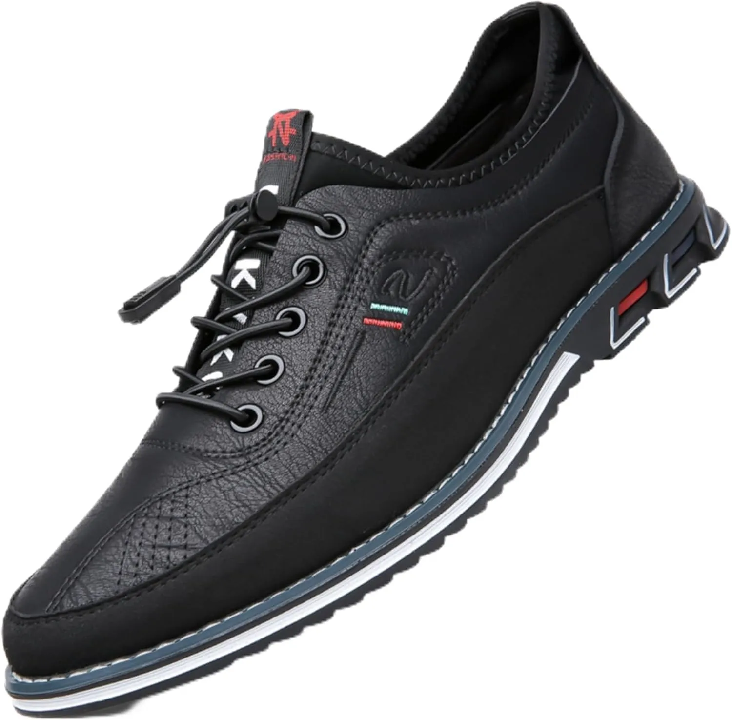 Mens Dress Shoes Casual Oxfords Lace-Up Lightweight Formal Business Shoes Leather Loafers Fashion Sneakers Driving Loafers Orange