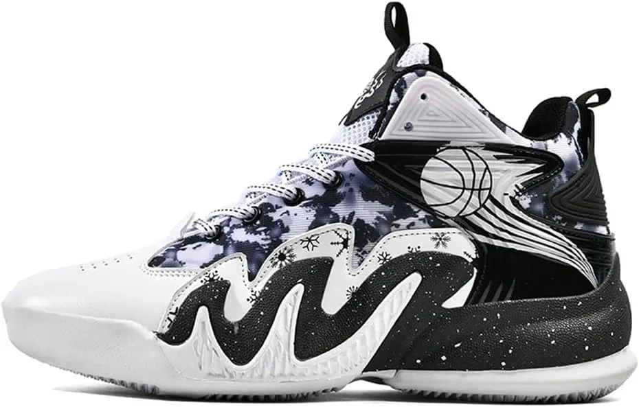 Men's High Top Anti-Slip Cushioning Basketball Shoes Fashion Running Sneakers Light Training Athletic Shoes