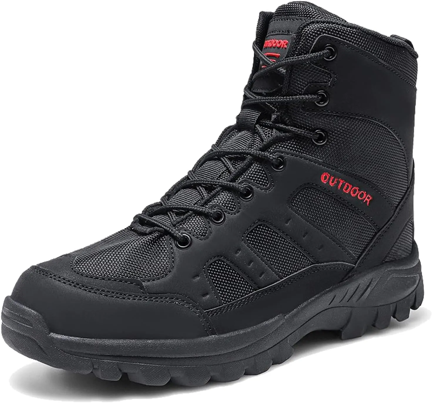Men's Lightweight Waterproof Hiking Boots Side Zipper Outdoor Work Boots