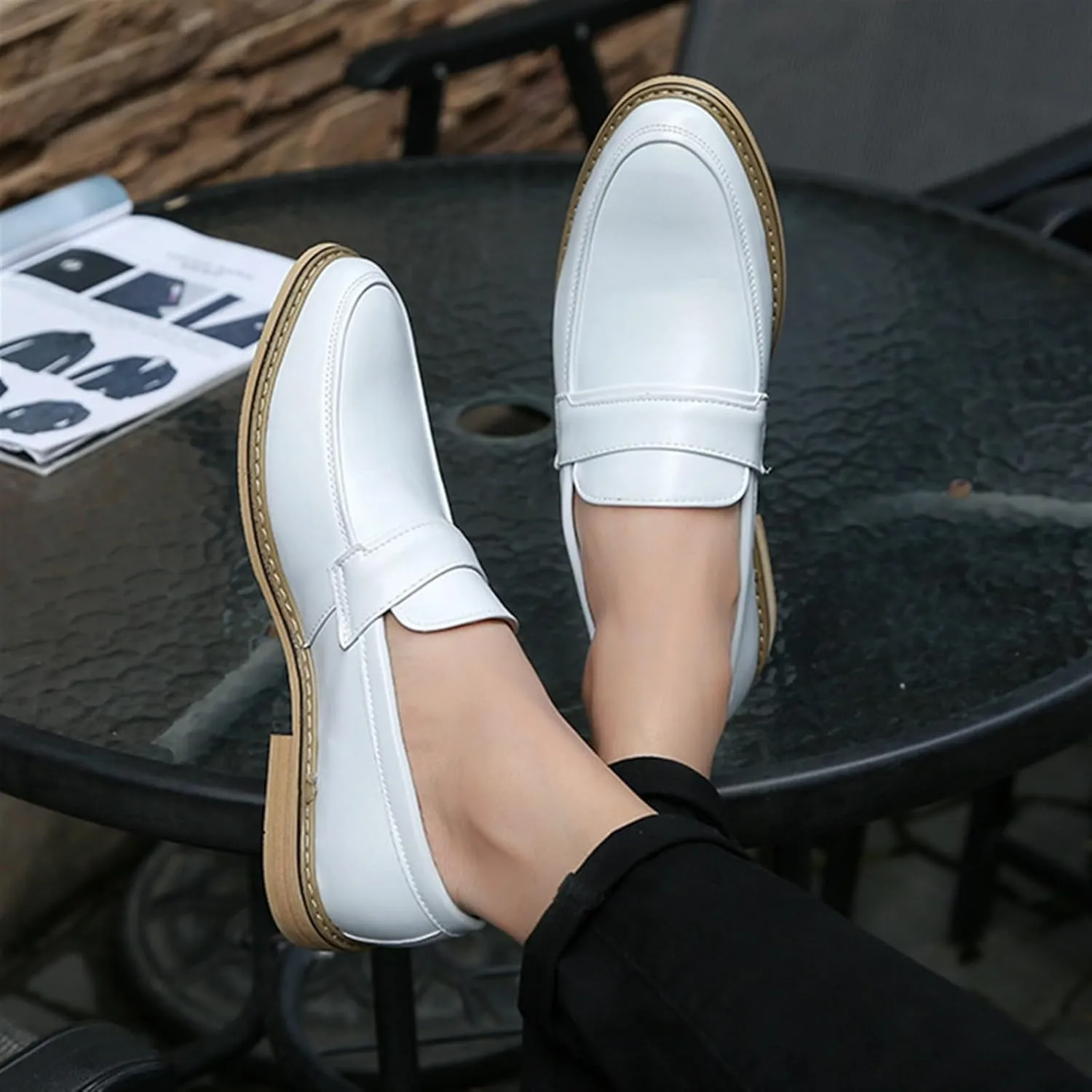 Men's Slip-On Penny Loafers Shoes Office Dress Shoes Formal Oxfords Shoes Cap Toe Casual Business Loafers Outdoor Walking Shoes Derby Shoes for Men