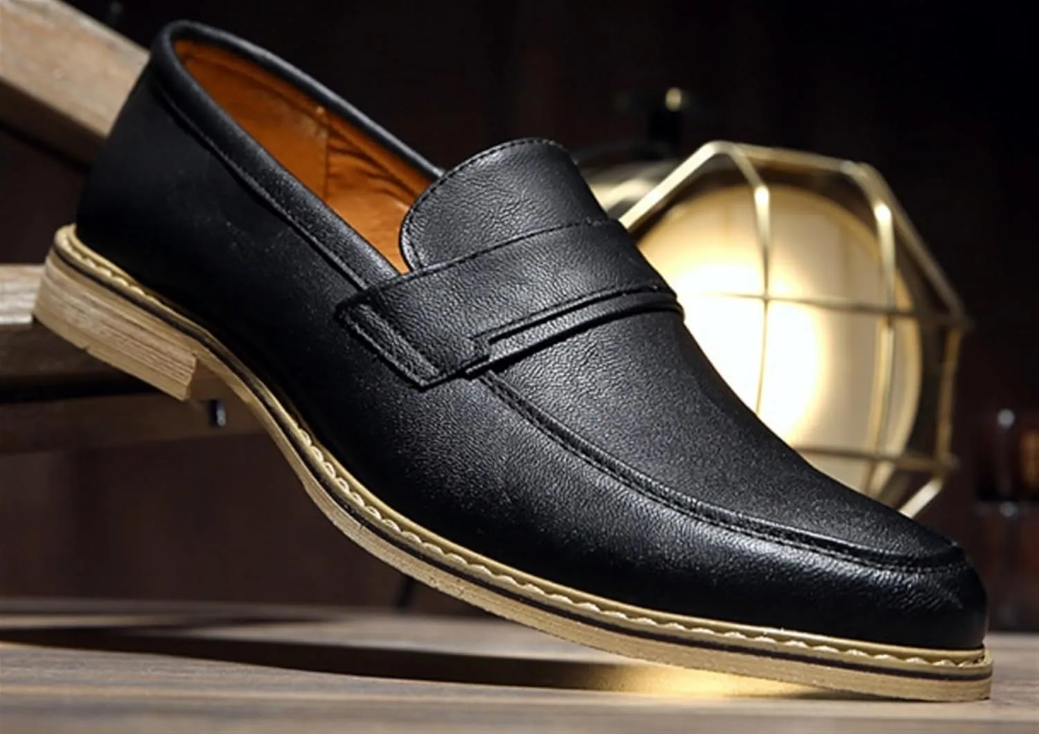 Men's Slip-On Penny Loafers Shoes Office Dress Shoes Formal Oxfords Shoes Cap Toe Casual Business Loafers Outdoor Walking Shoes Derby Shoes for Men