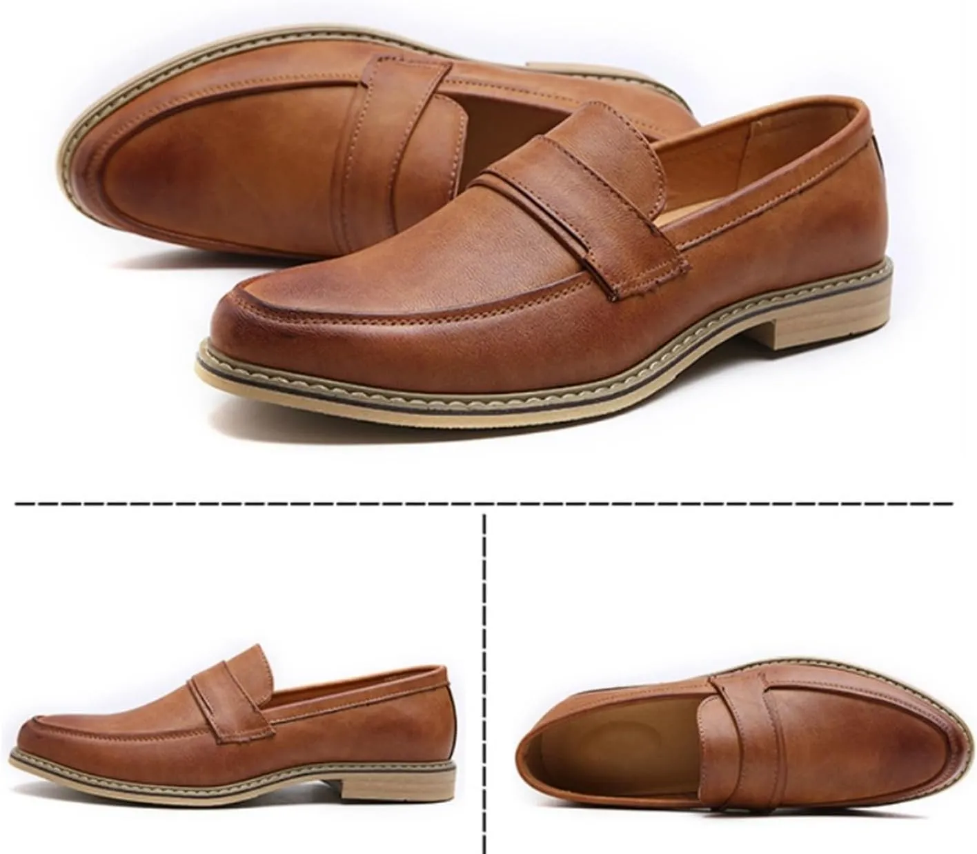 Men's Slip-On Penny Loafers Shoes Office Dress Shoes Formal Oxfords Shoes Cap Toe Casual Business Loafers Outdoor Walking Shoes Derby Shoes for Men