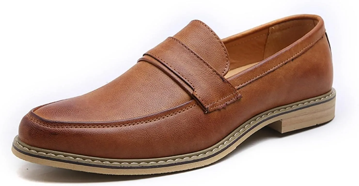 Men's Slip-On Penny Loafers Shoes Office Dress Shoes Formal Oxfords Shoes Cap Toe Casual Business Loafers Outdoor Walking Shoes Derby Shoes for Men