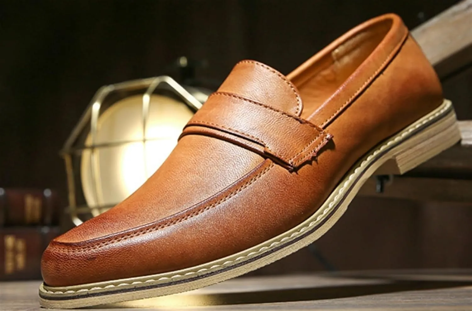Men's Slip-On Penny Loafers Shoes Office Dress Shoes Formal Oxfords Shoes Cap Toe Casual Business Loafers Outdoor Walking Shoes Derby Shoes for Men
