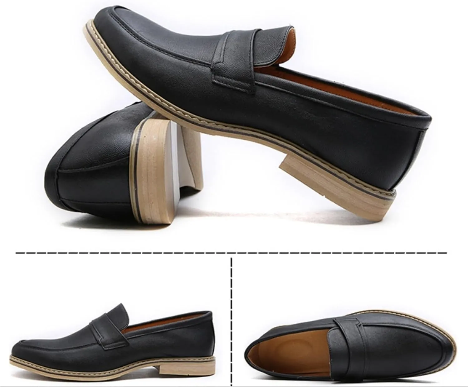 Men's Slip-On Penny Loafers Shoes Office Dress Shoes Formal Oxfords Shoes Cap Toe Casual Business Loafers Outdoor Walking Shoes Derby Shoes for Men