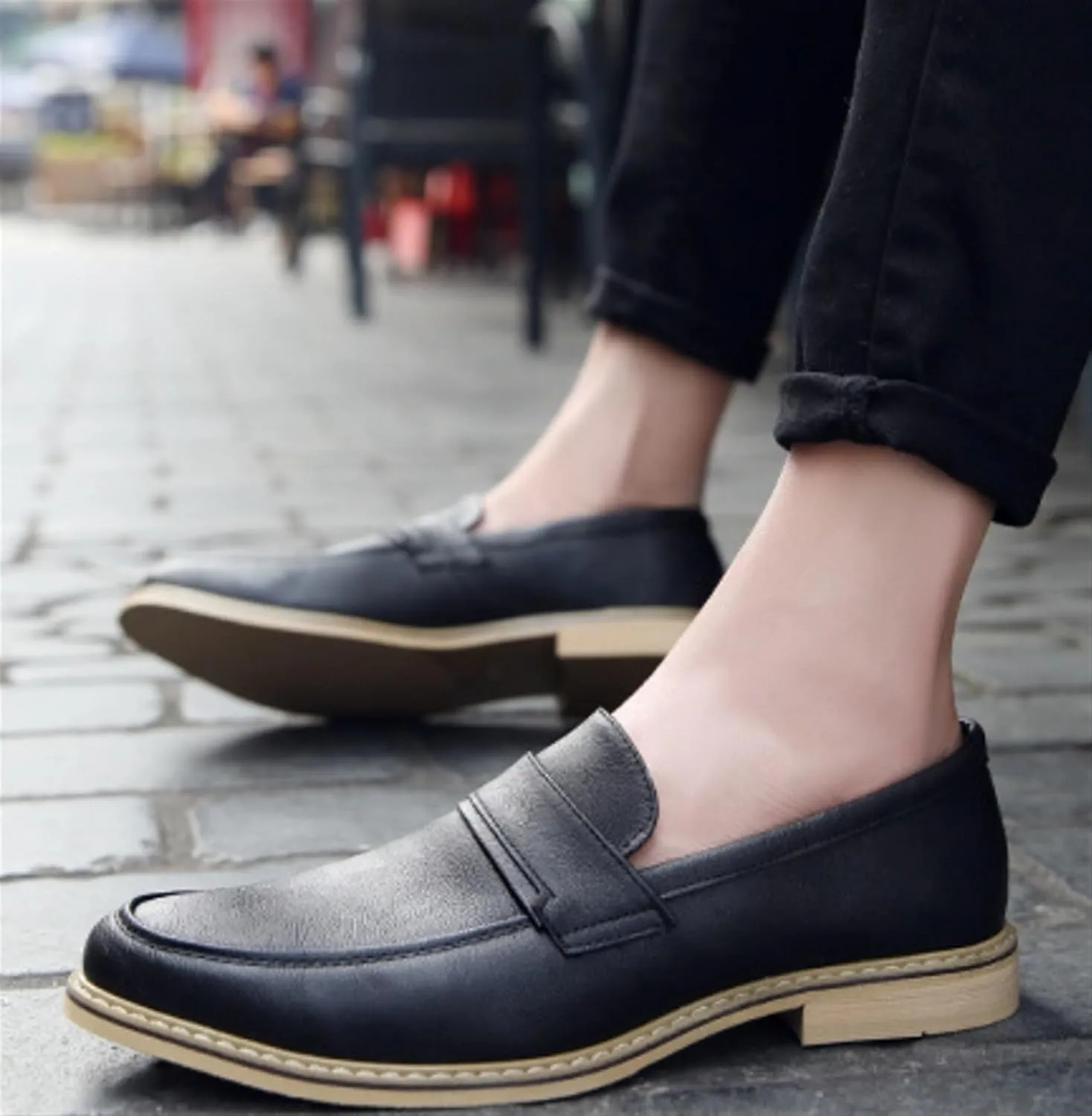 Men's Slip-On Penny Loafers Shoes Office Dress Shoes Formal Oxfords Shoes Cap Toe Casual Business Loafers Outdoor Walking Shoes Derby Shoes for Men