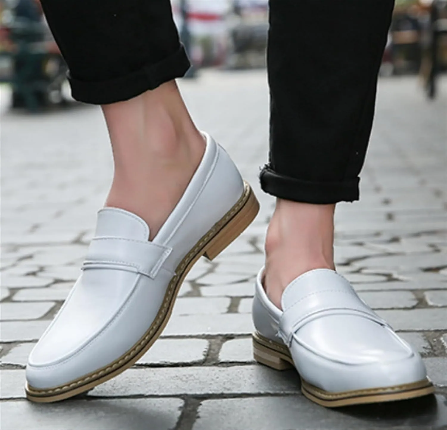 Men's Slip-On Penny Loafers Shoes Office Dress Shoes Formal Oxfords Shoes Cap Toe Casual Business Loafers Outdoor Walking Shoes Derby Shoes for Men