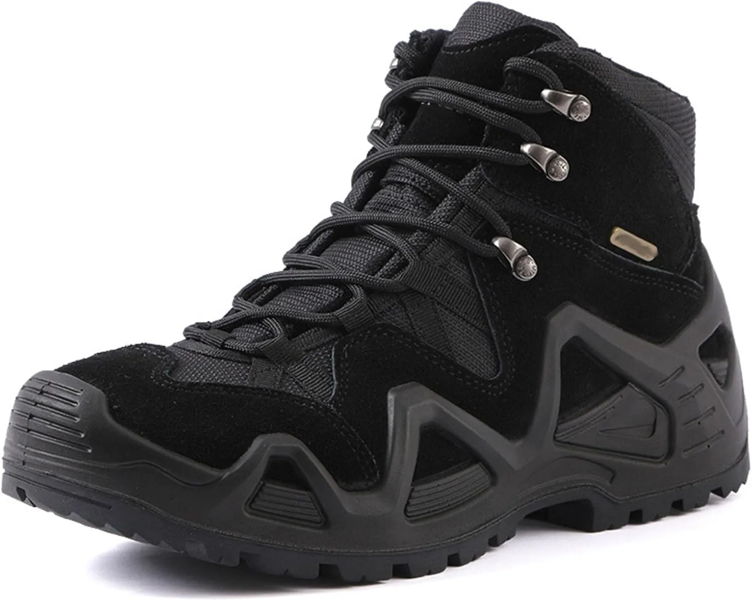 Men's Tactical Waterproof Boots, Durable Comfortable Coated Leather Combat Hiking Shoes