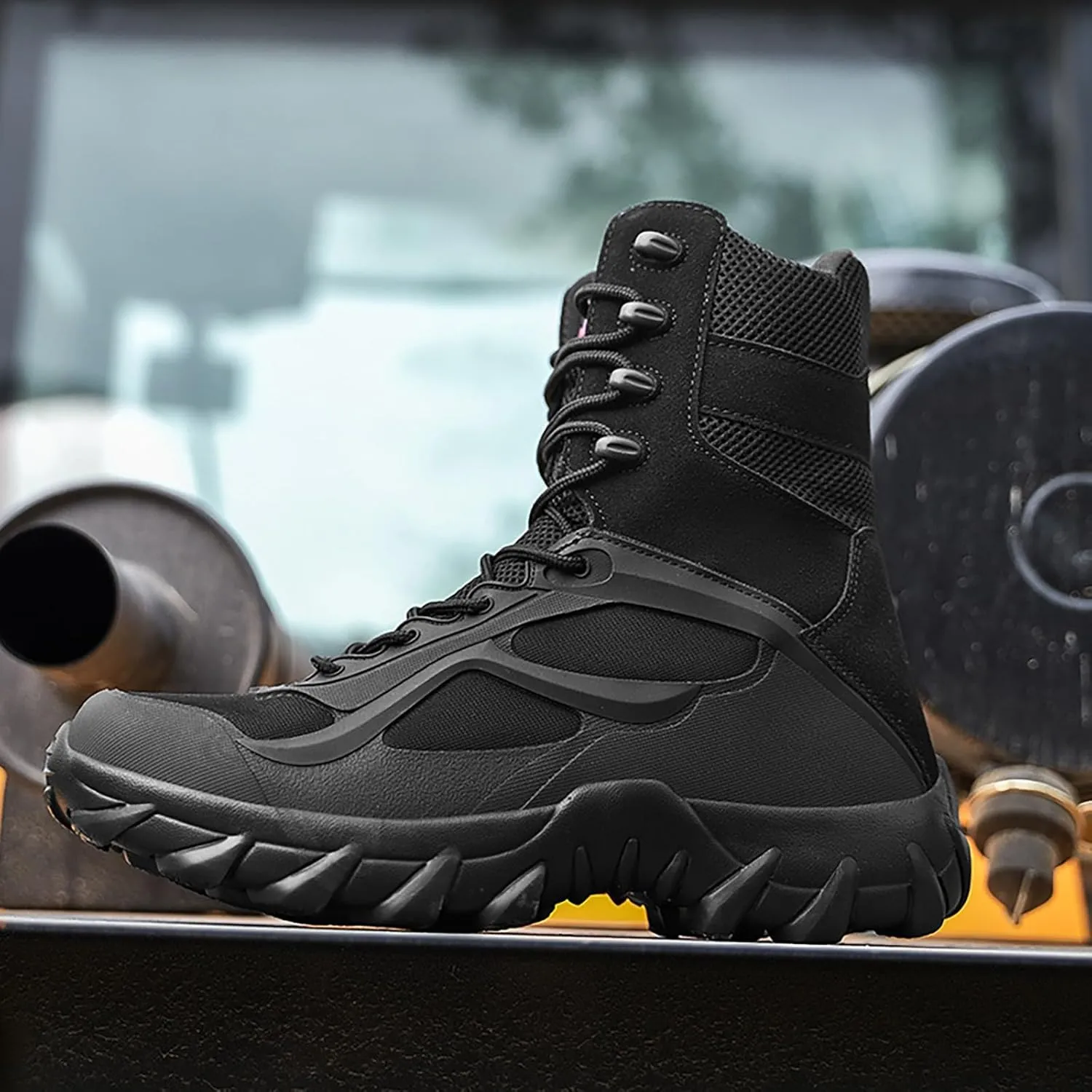 Mens Waterproof Hiking Boots Military Tactical Boots Combat Boots Breathable Police Patrol Boots Army Boots