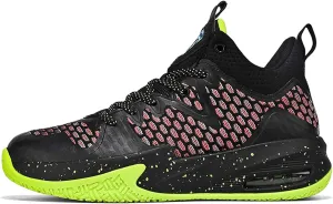Mens White Mid Top Lace Up Basketball Sneakers Rubber Sole High Elasticity Running Shoes Lightweight and Breathable Casual Sneakers Wear Resistant and Durable Hiking Shoes Fitness Training Shoes