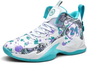 Men's Women's Lace Up High Top Basketball Shoes Ultra-Light Fashion Anti Slip Breathable Sneakers Outdoor Sport Volleyball Shoes