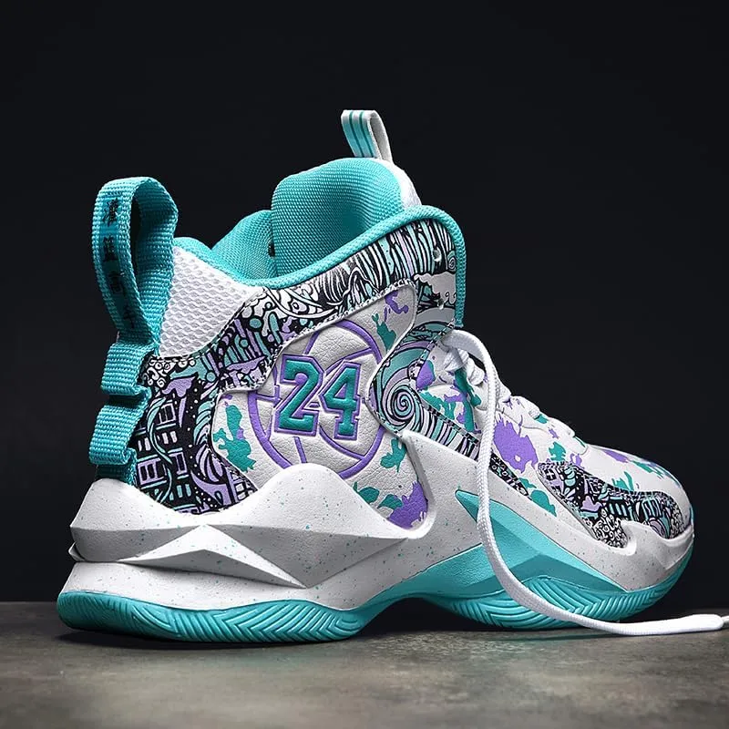 Men's Women's Lace Up High Top Basketball Shoes Ultra-Light Fashion Anti Slip Breathable Sneakers Outdoor Sport Volleyball Shoes